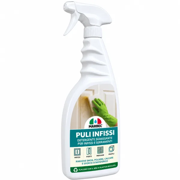 PULI INFISSI — Odmašťovací čistič oken, dveří a rámů z PVC, hliníku, dřeva a kovu (750 ml)